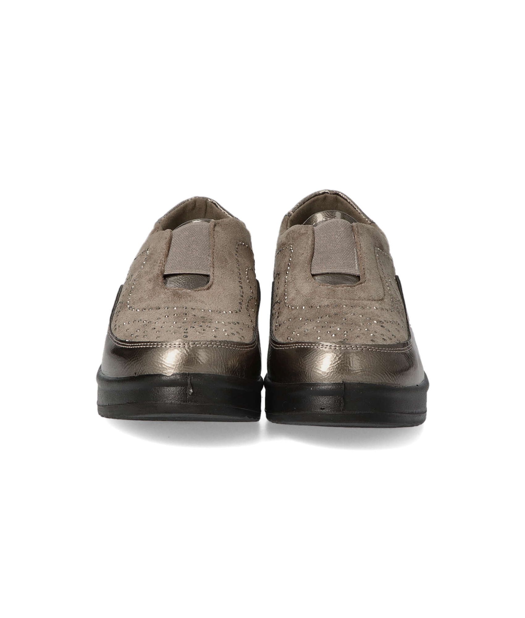 Zapatos mercedes taupe cuña ✓ Zapatos cómodos PieSanto